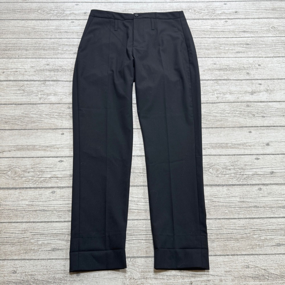 Hope Sweden Trousers Mens 36 Black Straight Leg High Rise Cuffed Tailored Office